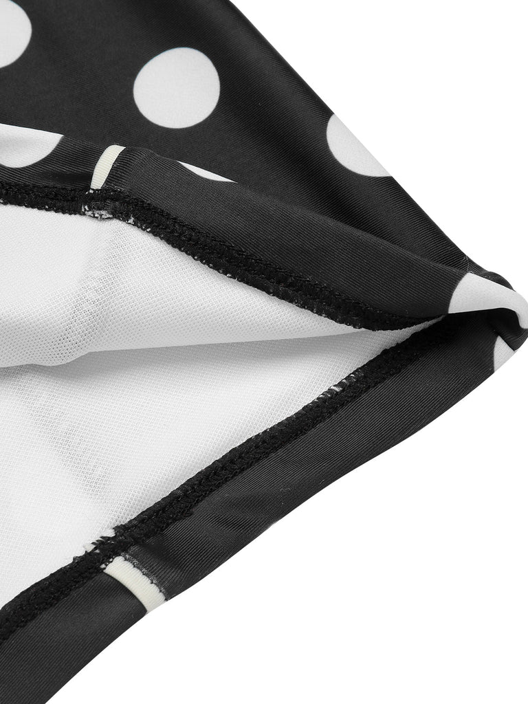 Black 1950s Polka Dots Halter Swimsuit: timeless style reimagined