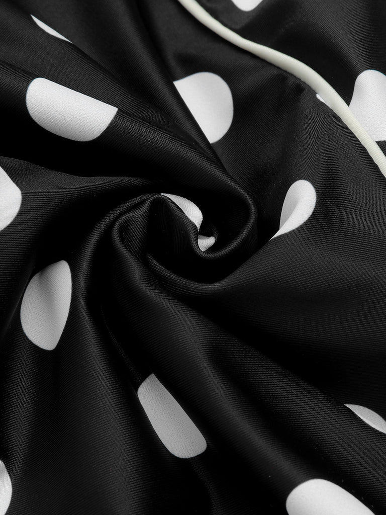 Black 1950s Polka Dots Halter Swimsuit — vintage elegance for the modern woman