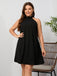Black 1950s Solid Backless Lace-Up Dress - vintage dress, retro fashion, rockabilly