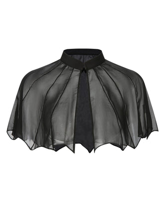 Black 1950s Solid Bat Wing Sheer Cape, vintage fashion, retro style - perfect for women who love vintage and retro fashion
