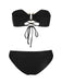 Black 1950s Solid Bikini Set With Skirt, vintage skirt, retro style - perfect for women who love vintage and retro fashion