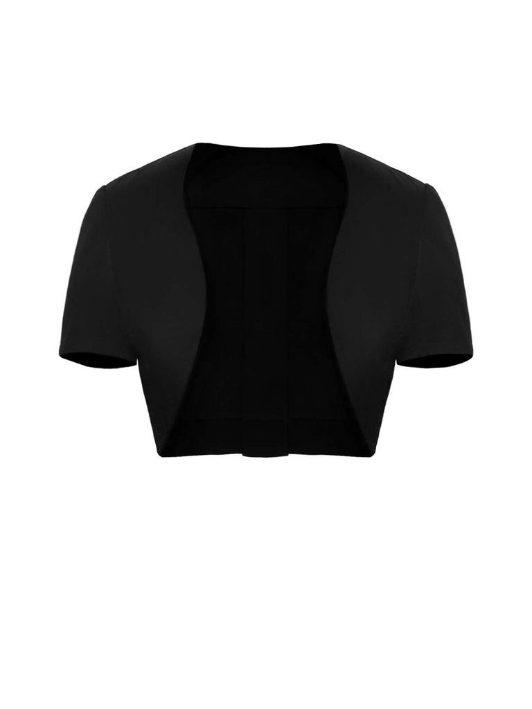 Black 1950s Solid Bow Short Jacket: 1950s tailoring for the woman who leads