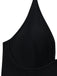 Black 1950s Solid Deep V Tummy Control One-Piece Swimsuit: beautiful vintage swimwear, retro swimsuit, pin-up style with timeless appeal