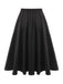 Black 1950s Solid Elastic Waist Pleated Skirt — vintage elegance for the modern woman