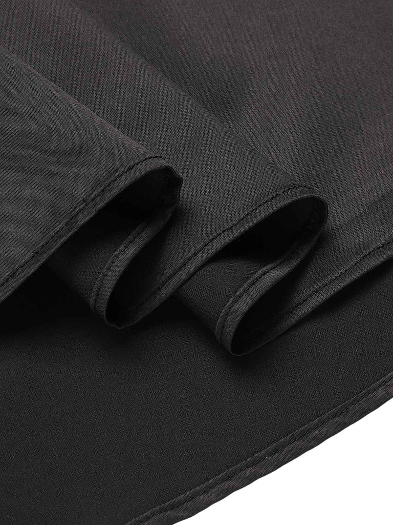 Black 1950s Solid Elastic Waist Pleated Skirt: timeless style reimagined