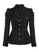 Black 1950s Solid Gigot Sleeves Blazer: timeless style reimagined