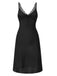 Black 1950s Solid V-Neck Lace Nightgown, vintage fashion, retro style - perfect for women who love vintage and retro fashion