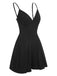 Black 1950s Solid V-Neck Spaghetti Straps Romper, vintage romper, retro jumpsuit - perfect for women who love vintage and retro fashion