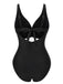 This Black 1950s Strap Hollow One-Piece Swimsuit carries 1950s vacation dreams in every stitch