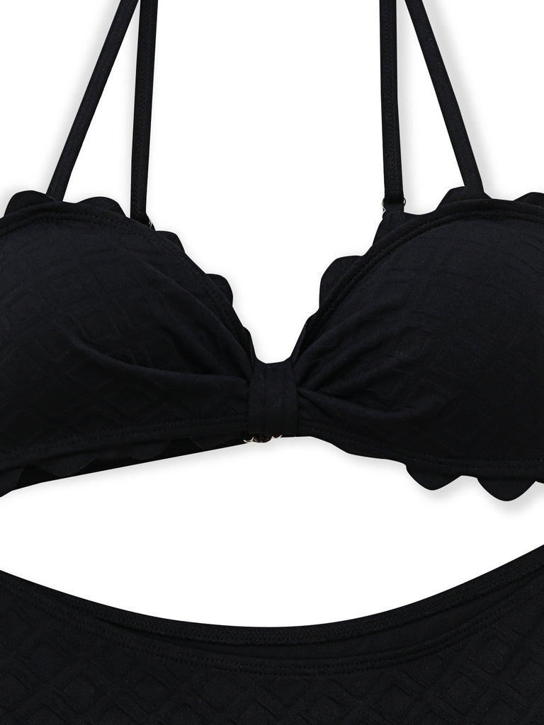 Black 1950s Vintage V Neck Swimsuit 5