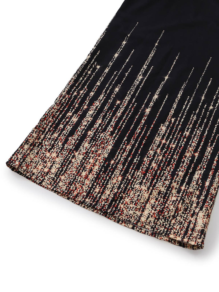 Black-1950s-V-Neck-High-Waist-Jumpsuit, vintage, retro, romper