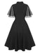 Black 1950s V-Neck Pearl Buttons Dress, vintage dress, retro fashion, rockabilly, pin-up fashion - perfect for women who love vintage and retro fashion
