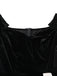 Black 1950s Velvet Satin Off-Shoulder Bow Dress - vintage dress, retro fashion, rockabilly