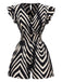 Black 1950s Zebra Striped Ruffled Waist Romper - vintage jumpsuit, retro fashion, classic black