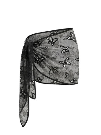 Black 1960s Butterfly Lace Cover Up - vintage fashion, retro style, classic black