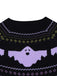 Black 1960s Dots Halloween Ghost Sweater Dress - vintage dress, retro fashion, classic black