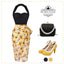Black 1960s Halter Sunflower Pencil Dress: timeless style reimagined