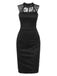 She slips into this Black 1960s Lace Sleeveless Bodycon Dress and suddenly it's a 1960s daydream