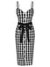 Black 1960s Lace Trim Gingham Bow Dress, vintage dress, retro fashion, lace detail - perfect for women who love vintage and retro fashion