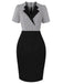 She slips into this Black 1960s Lapel Shepherd Check Patchwork Dress and suddenly it's a 1960s daydream