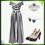 Black 1960s Off-Shoulder Stripes Jumpsuit, vintage romper, retro jumpsuit - perfect for women who love vintage and retro fashion