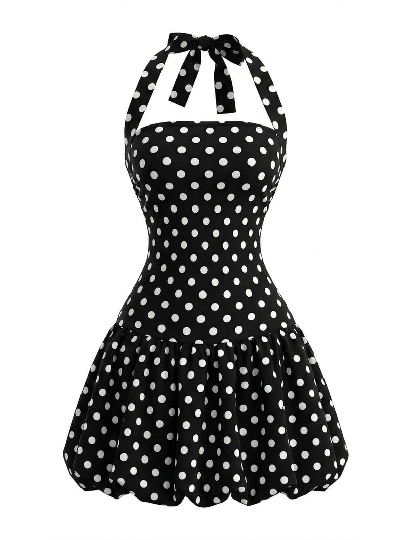 black and white bubble dress Ocane Vtements - Princesse Gathered Skirt Mini Black/White Bubble Dress