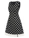 Black 1960s Polka Dot V-Neck Dress, vintage dress, retro fashion - perfect for women who love vintage and retro fashion