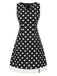 Black 1960s Polka Dot V-Neck Dress, vintage dress, retro fashion - perfect for women who love vintage and retro fashion