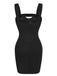Black 1960s Rhinestone Patchwork Neck Mini Dress, vintage dress, retro fashion - perfect for women who love vintage and retro fashion