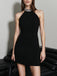 Black 1960s Rhinestone Solid Halter Dress, vintage dress, retro fashion - perfect for women who love vintage and retro fashion