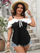 Black 1960s Ruffle Cold-Shoulder Tie-Front Blouse - vintage fashion, retro style, classic black