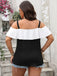 Black 1960s Ruffle Cold-Shoulder Tie-Front Blouse - vintage fashion, retro style, classic black