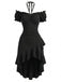 Black 1960s Ruffle Off Shoulder Midi Dress, vintage dress, retro fashion - perfect for women who love vintage and retro fashion