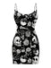 She slips into this Black 1960s Skull Rose Halloween Bodycon Dress and suddenly it's a 1960s daydream