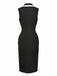 Black 1960s Sleeveless Lapel Button Bodycon Dress, vintage dress, retro fashion - perfect for women who love vintage and retro fashion