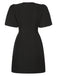 Black 1960s Solid Bow Hollow Puff Dress, vintage dress, retro fashion - perfect for women who love vintage and retro fashion