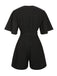 Black 1960s Solid Flare Sleeve V-Neck Romper, vintage romper, retro jumpsuit - perfect for women who love vintage and retro fashion