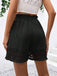 Black 1960s Solid Hollow Tassels Shorts: timeless 1960s elegance she makes her own