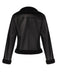 Black 1960s Solid Lapel Faux Leather Coat, vintage coat, retro outerwear - perfect for women who love vintage and retro fashion