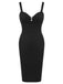 Black 1960s Solid Pearl Buttons Suspender Dress, vintage dress, retro fashion - perfect for women who love vintage and retro fashion