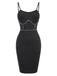 Black 1960s Solid Pearl Spaghetti Straps Dress, vintage dress, retro fashion - perfect for women who love vintage and retro fashion