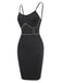 Black 1960s Solid Pearl Spaghetti Straps Dress, vintage dress, retro fashion - perfect for women who love vintage and retro fashion