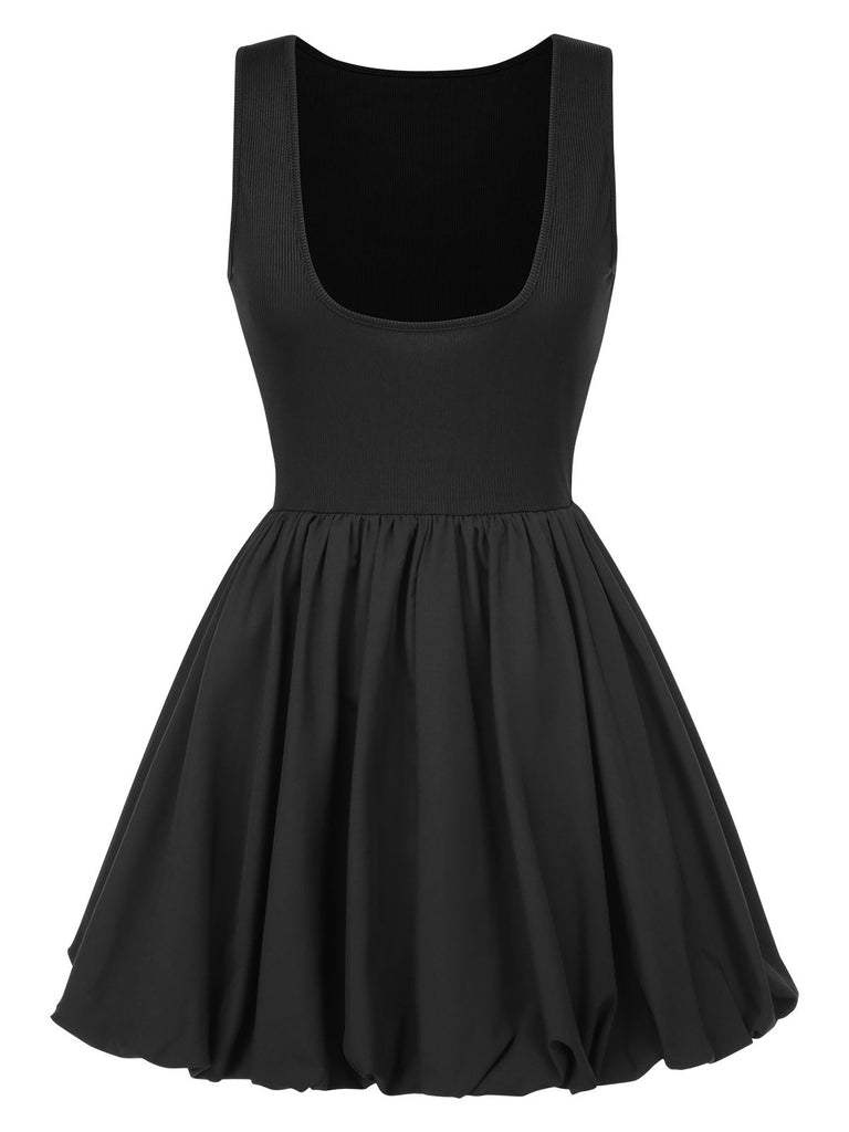 Black 1960s Solid Sleeveless Bubble Dress, vintage dress, retro fashion - perfect for women who love vintage and retro fashion
