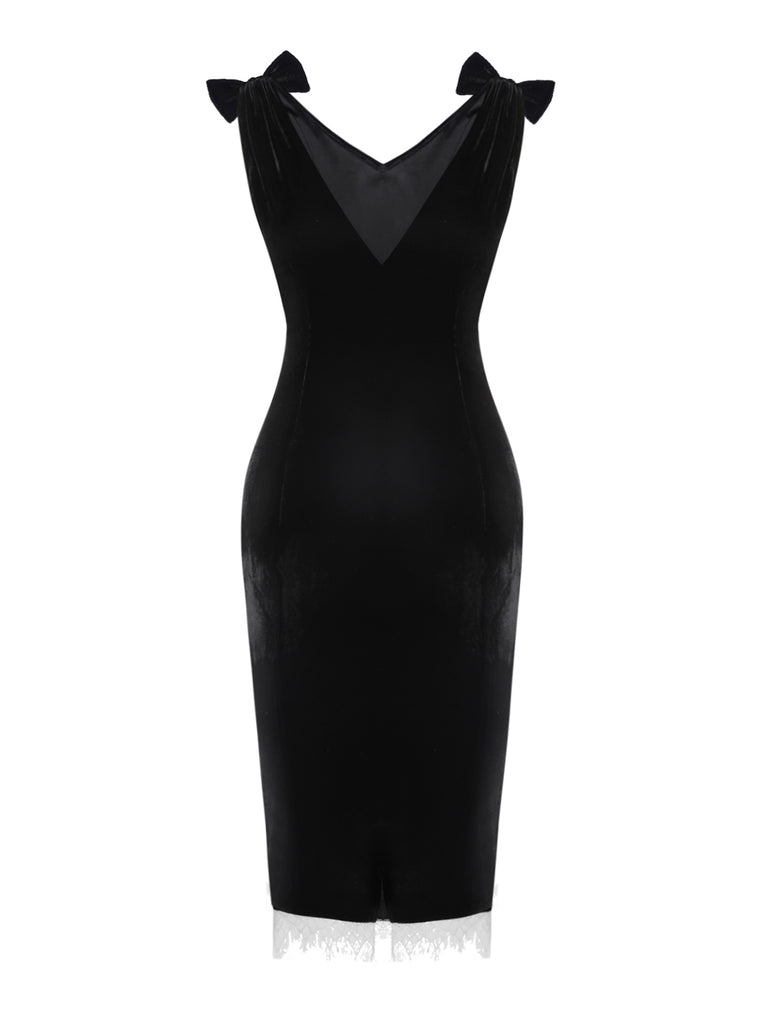 1960s Solid Velvet Bow Dress | 1960s | vintage dress, retro fashion