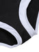 Black 1960s V-Neck Patchwork One-Piece Swimsuit, vintage swimsuit, pin-up swimwear - perfect for women who love vintage and retro fashion