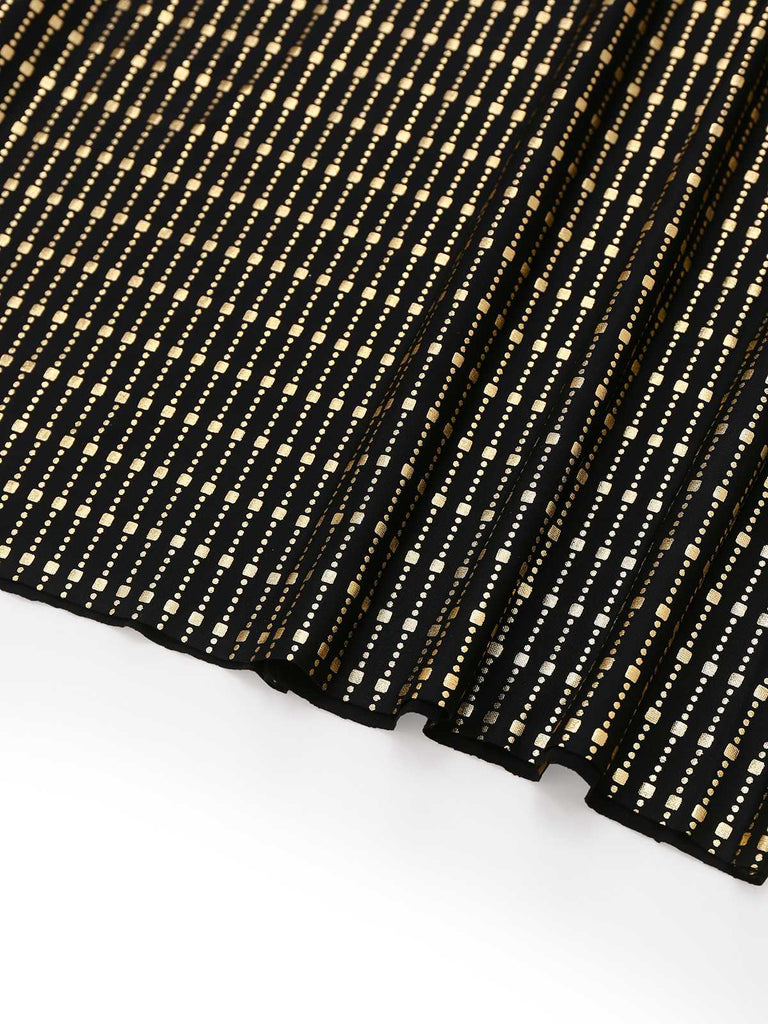 Black 1970s Bell Sleeve Sheer Belted Disco Dress - vintage dress, retro fashion, classic black