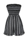 Black 1970s Boho Striped Strapless Romper: timeless 1970s elegance she makes her own