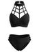 Black-1970s-Caged-Halter-Gothic-Cutout-Bikini-Set, vintage, retro, swimwear