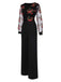 This Black 1970s Embroidered Floral Jumpsuit whispers 1970s secrets to those who notice