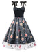 She slips into this Black 1970s Embroidered Floral Patchwork Mesh Dress and suddenly it's a 1970s daydream
